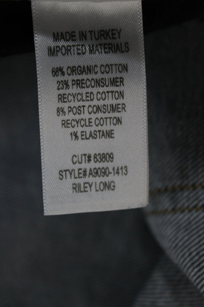 Agolde Unisex Adults Ankle Jeans Blue High Rise Button Cotton Size 29
