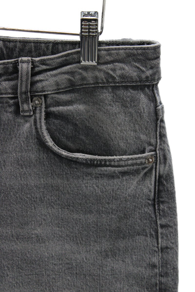 Zara Women Tapered Jeans Gray High Rise Button Cotton Size 10