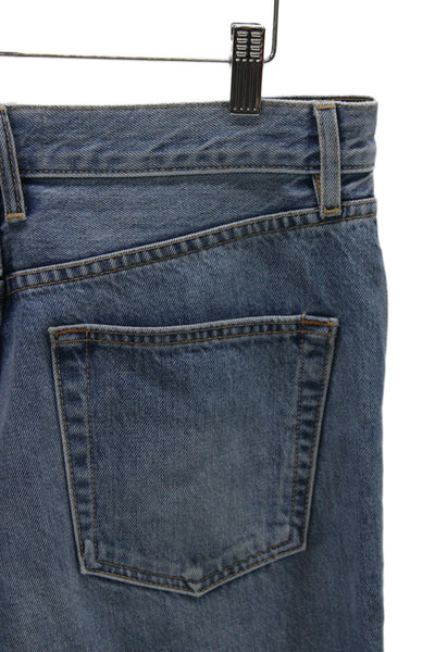 Slvrlake Unisex Adults Tapered High Rise Blue Cotton Jeans Button Size 31