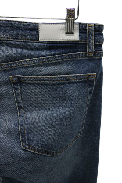 Re/Done Womens High Rise Straight Blue Cotton Jeans Size 28