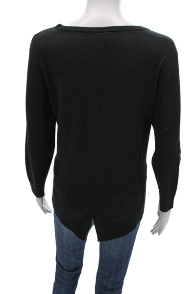 The Kooples Womens Merino Wool Scoop Neck Pullover Black 3/4 Sleeve Size 3