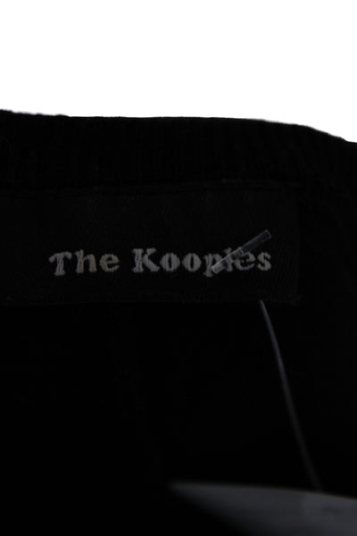 The Kooples Womens Merino Wool Scoop Neck Pullover Black 3/4 Sleeve Size 3