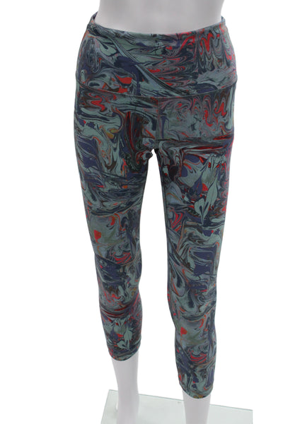 Lululemon Women Capri Leggings Multicolor Tie Dye Nylon Pull On Size 8
