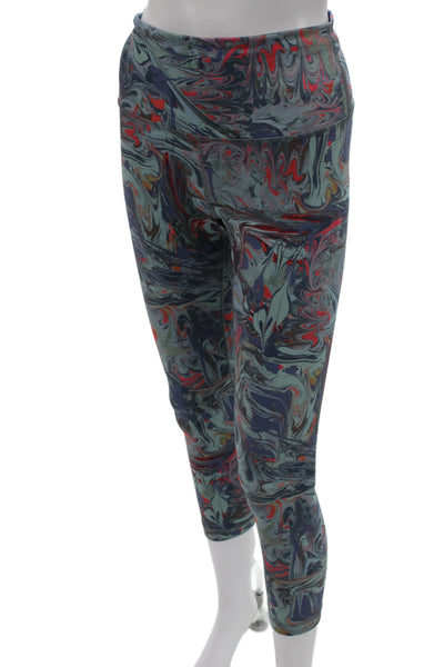 Lululemon Women Capri Leggings Multicolor Tie Dye Nylon Pull On Size 8