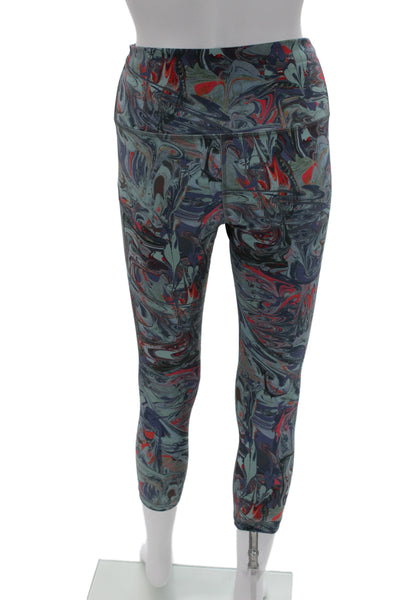 Lululemon Women Capri Leggings Multicolor Tie Dye Nylon Pull On Size 8