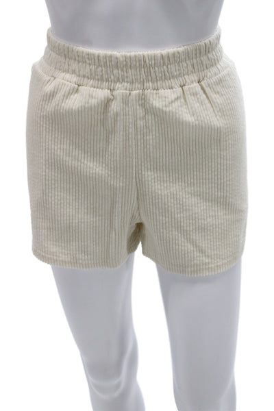 Araminta James Womens Corduroy Sweater Shorts Set White Cotton Size 10/8