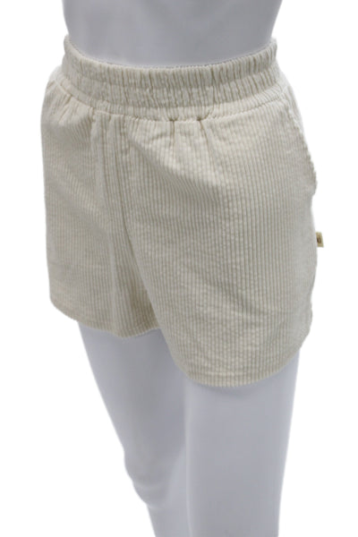 Araminta James Womens Corduroy Sweater Shorts Set White Cotton Size 10/8