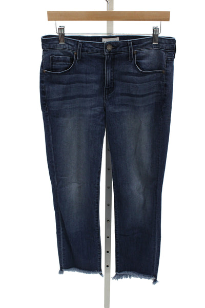 Parker Smith Unisex Ankle Distressed Blue Cotton Jeans High Rise Zip Size 28