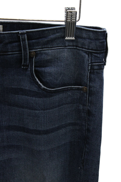 Parker Smith Unisex Ankle Distressed Blue Cotton Jeans High Rise Zip Size 28
