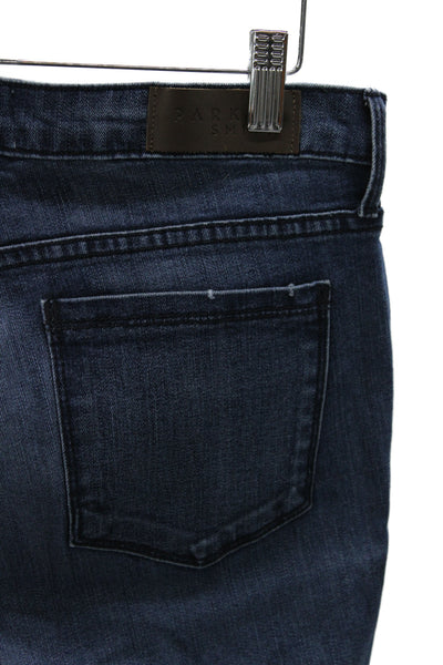 Parker Smith Unisex Ankle Distressed Blue Cotton Jeans High Rise Zip Size 28