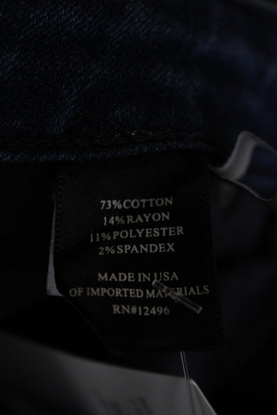 Parker Smith Unisex Ankle Distressed Blue Cotton Jeans High Rise Zip Size 28