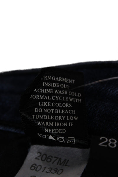 Parker Smith Unisex Ankle Distressed Blue Cotton Jeans High Rise Zip Size 28