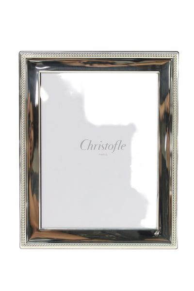 Christofle Silver Plate Pereles Photo Frame 7x9 NIB