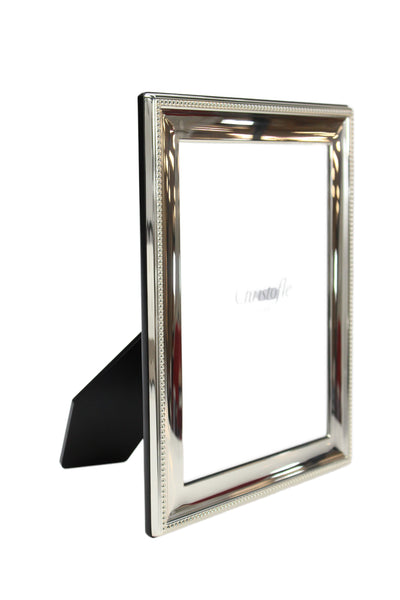 Christofle Silver Plate Pereles Photo Frame 7x9 NIB