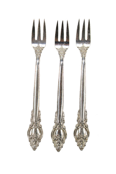 International Silver Plate Floral Cocktail Forks LOT 3