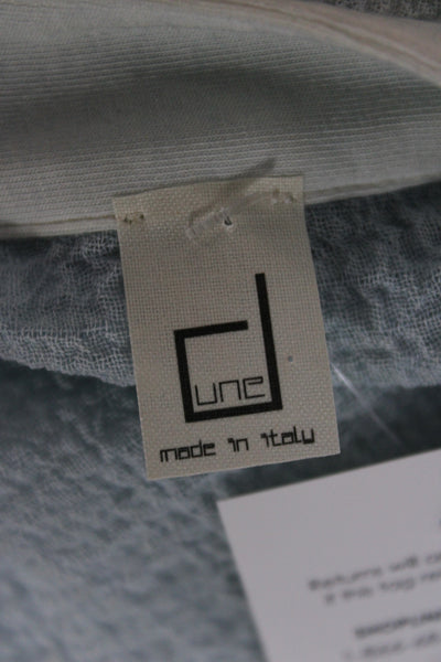 Dune Womens Basic Collared Blue Cotton Long Sleeve Blouse Size 48