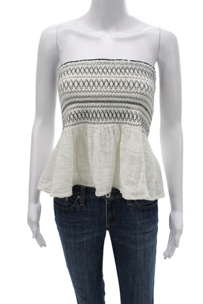 Mes DeMoiselles Paris Women Cropped White Off Shoulder Sleeveless Blouse Size 34
