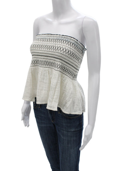 Mes DeMoiselles Paris Women Cropped White Off Shoulder Sleeveless Blouse Size 34