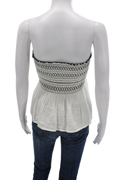 Mes DeMoiselles Paris Women Cropped White Off Shoulder Sleeveless Blouse Size 34