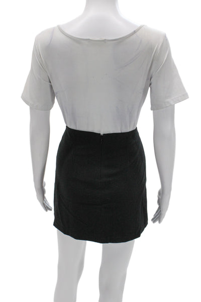 Sunday Best Womens Mini Skirt Black Recycled Polyester Zip Casual Size 2