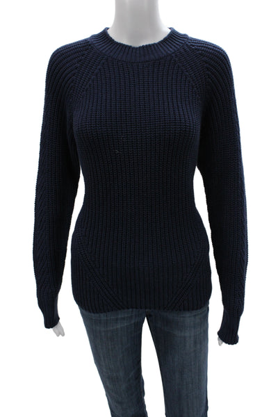 APC Women Pullover Sweater Blue Cotton Crew Neck Long Sleeve Size L