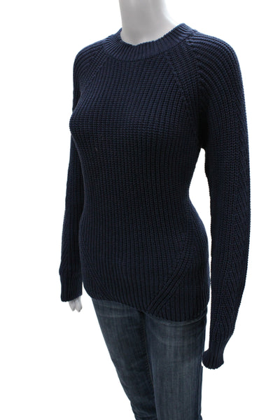 APC Women Pullover Sweater Blue Cotton Crew Neck Long Sleeve Size L