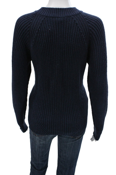 APC Women Pullover Sweater Blue Cotton Crew Neck Long Sleeve Size L