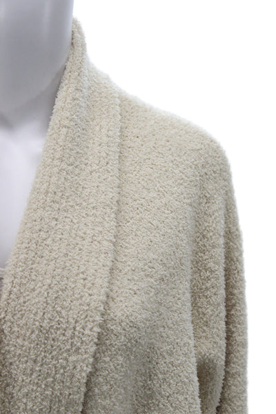 Cupcakes And Cashmere Womens Cardigan Beige Collared Long Sleeve Size L