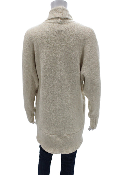 Cupcakes And Cashmere Womens Cardigan Beige Collared Long Sleeve Size L