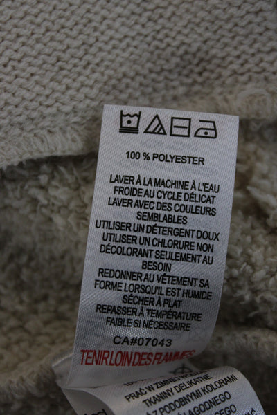 Cupcakes And Cashmere Womens Cardigan Beige Collared Long Sleeve Size L