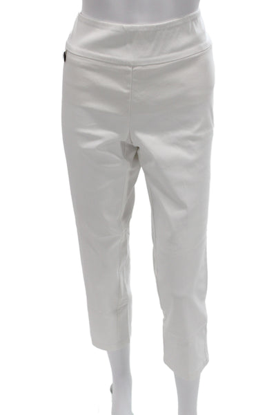 Lisette Womens Capri Pants White Pull On Rayon Blend Size 8