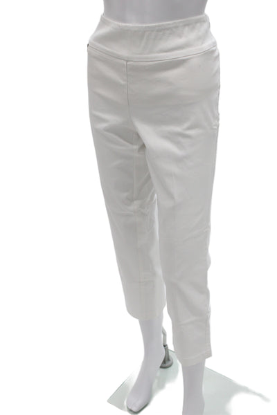 Lisette Womens Capri Pants White Pull On Rayon Blend Size 8