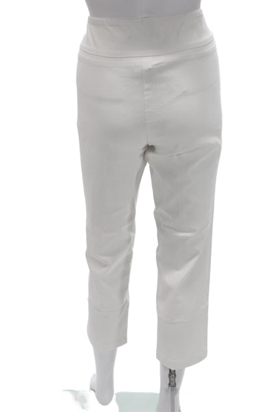 Lisette Womens Capri Pants White Pull On Rayon Blend Size 8