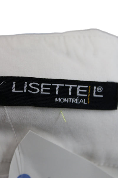 Lisette Womens Capri Pants White Pull On Rayon Blend Size 8