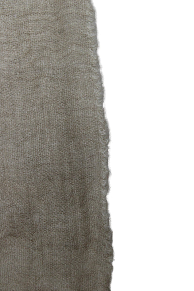 Agnona Unisex Adults Fringe Trim Neck Scarf Beige Size 72X28"