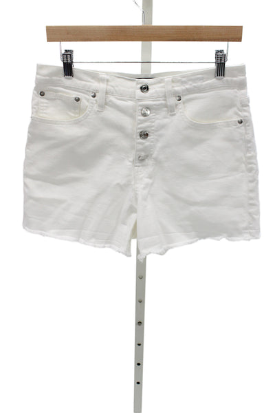 J Crew Womens Cut-Off Shorts White 98% Cotton Button Casual Size 29
