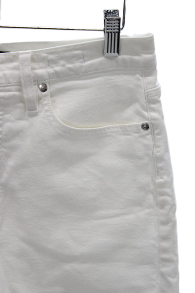 J Crew Womens Cut-Off Shorts White 98% Cotton Button Casual Size 29