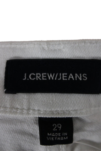 J Crew Womens Cut-Off Shorts White 98% Cotton Button Casual Size 29