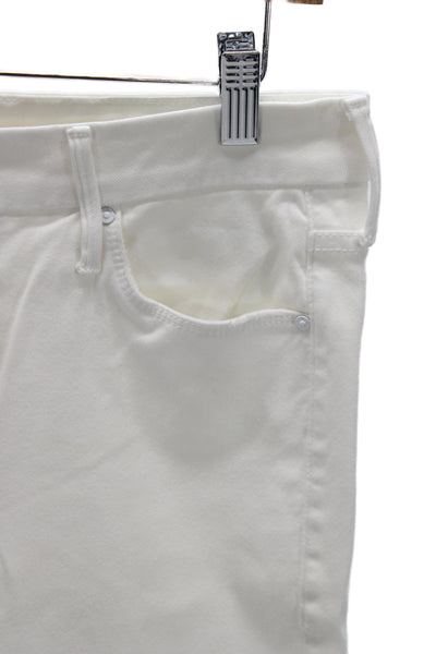 Mother Women Ankle Jeans White Mid Rise Cotton Size 30