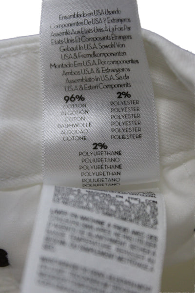 Mother Women Ankle Jeans White Mid Rise Cotton Size 30