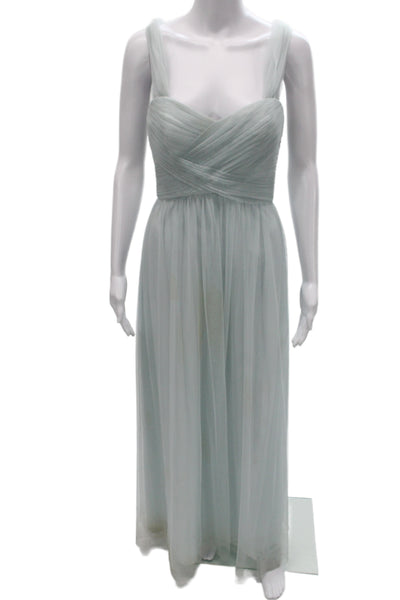 Amsale Women Blue Sweetheart Sleeveless Gown Long Polyester Size 2