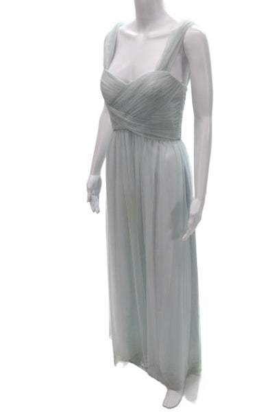 Amsale Women Blue Sweetheart Sleeveless Gown Long Polyester Size 2