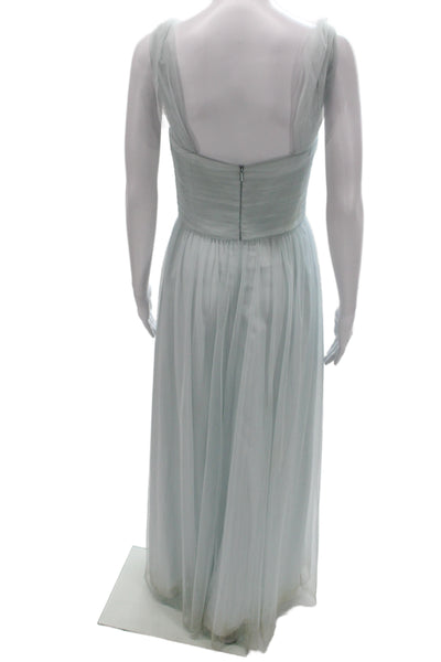 Amsale Women Blue Sweetheart Sleeveless Gown Long Polyester Size 2