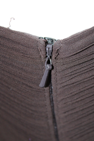 Tadashi Shoji Womens One Shoulder Brown Maxi Dress 100% Polyester Size 4