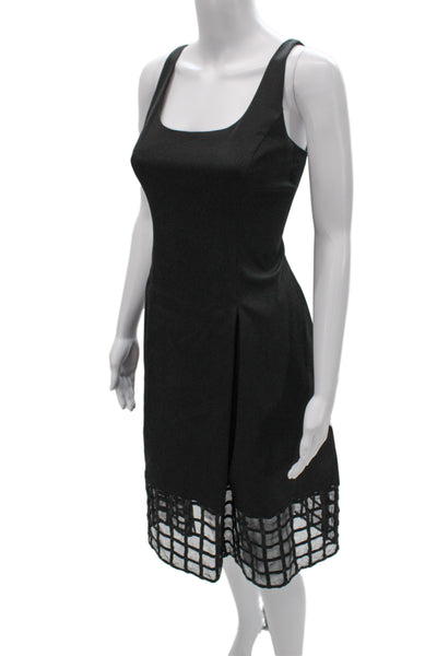 Aidan Mattox Womens Cocktail Dress Black Square Neck Knee Length Size 10