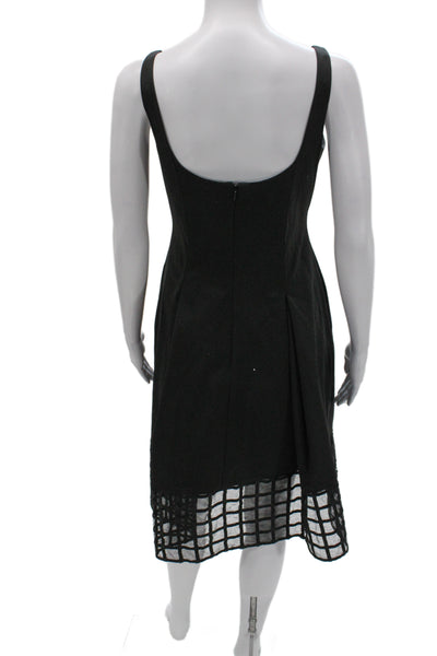 Aidan Mattox Womens Cocktail Dress Black Square Neck Knee Length Size 10