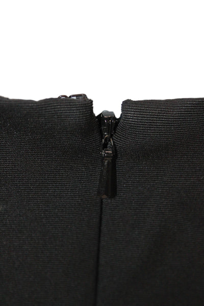 Aidan Mattox Womens Cocktail Dress Black Square Neck Knee Length Size 10