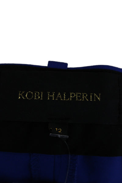 Kobi Halperin Womens Blue Dress Pants Hook & Eye Polyester Size 12