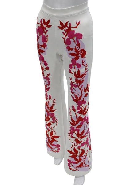 Cynthia Rowley Womens White Floral Dress Pants Polyester Zip Size 6