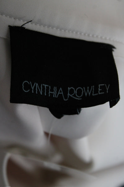 Cynthia Rowley Womens White Floral Dress Pants Polyester Zip Size 6